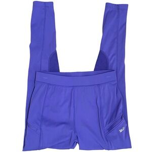 Willit Equestrian Riding Tights Girls L Purple‎ Suede Knee Patch Zipper Pockets